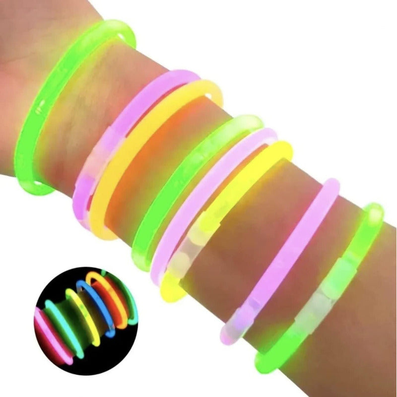 Paquete De 300 Pulseras Con Luz Led