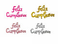 Letrero de globos Feliz cumpleaños cursiva
