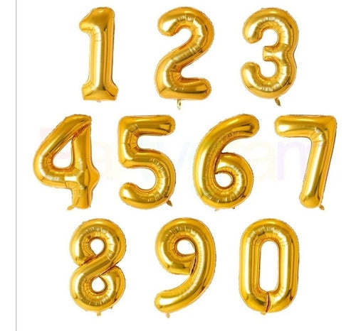 Globo metálico de número 32 pulgadas, globos para fiestas